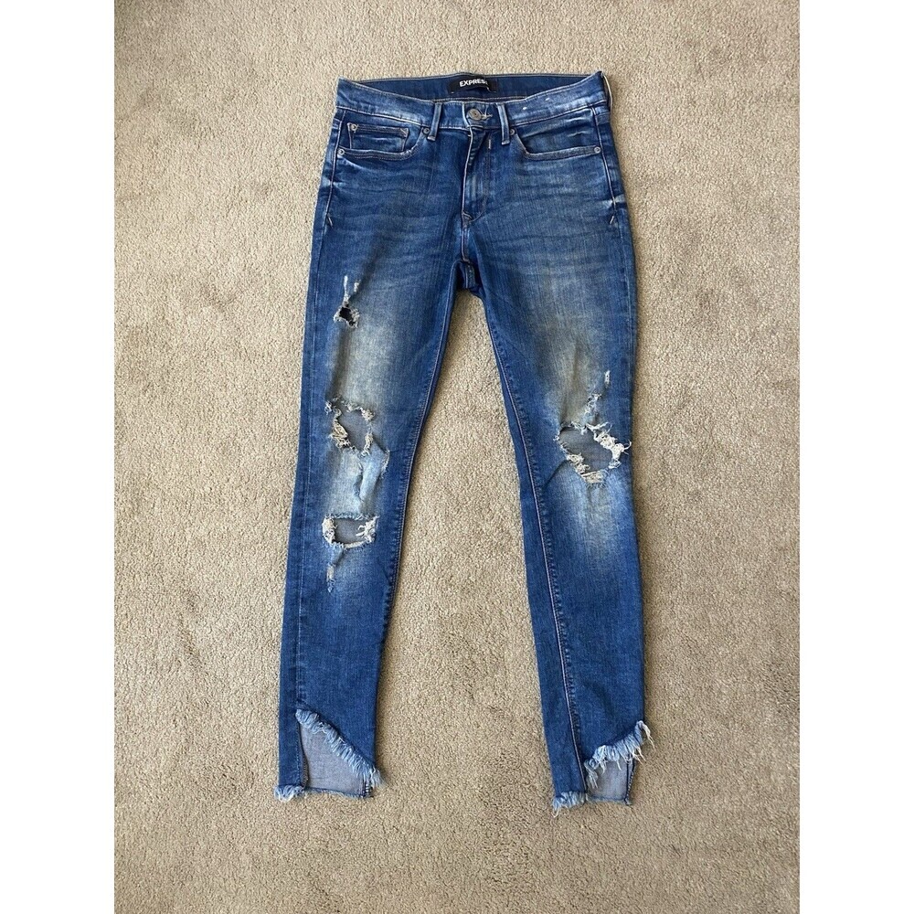 Express Jeans Ankle Skinny Distressed Women’s Size 4